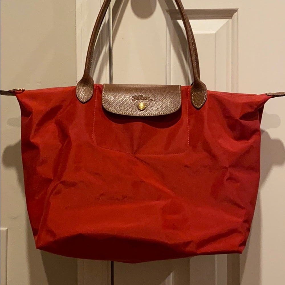 Longchamp Le Pliage Large Red Tote Bag